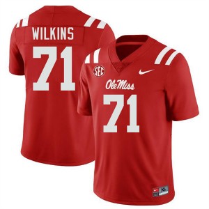 Men PJ Wilkins Red Ole Miss #71 University Jerseys 499797-907