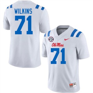 Men PJ Wilkins White Mississippi #71 2025 Jerseys 549730-616