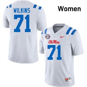 Women PJ Wilkins White Ole Miss #71 Replica Jersey 477411-882