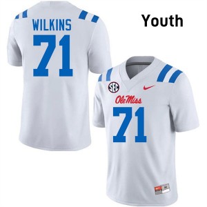 Youth PJ Wilkins White Rebels #71 Stitched Jersey 648200-651