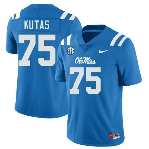 Men Patrick Kutas Powder Blue Mississippi #75 Alumni Jerseys 297874-829