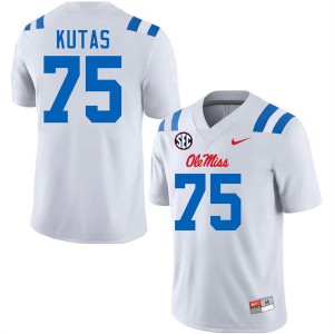 Men Patrick Kutas White University of Mississippi #75 Alumni Jerseys 989033-506
