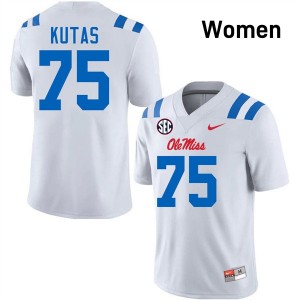 Women Patrick Kutas White Ole Mississippi #75 Player Jersey 988614-629