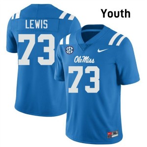 Youth Percy Lewis Powder Blue Ole Miss #73 University Jersey 387100-674