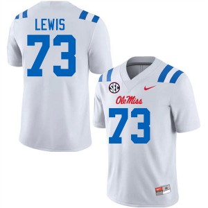 Men Percy Lewis White University of Mississippi #73 University Jersey 292694-904