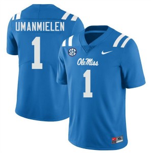 Men Princewill Umanmielen Powder Blue Mississippi #1 Game Jersey 905781-828