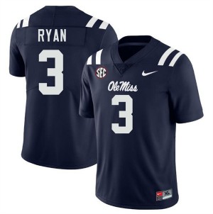 Men Sage Ryan Navy Rebels #3 Replica Jersey 746012-461