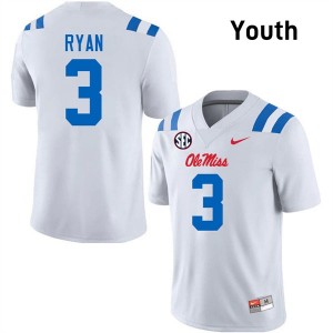 Youth Sage Ryan White Ole Mississippi Rebels #3 Limited Jerseys 590160-930