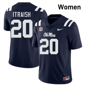Women Shawqi Itraish Navy Rebels #20 Alumni Jerseys 714045-170