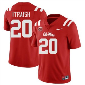 Men Shawqi Itraish Red Ole Miss Rebels #20 Stitched Jerseys 493869-833