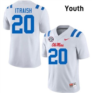 Youth Shawqi Itraish White Mississippi #20 Stitched Jersey 904826-483