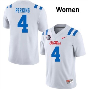 Women Suntarine Perkins White Ole Miss Rebels #4 University Jerseys 936130-429