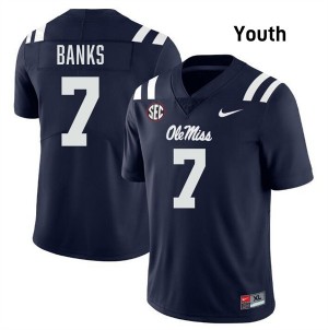 Youth TJ Banks Navy Mississippi #7 2025 Jerseys 384918-191
