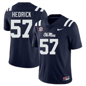 Men TJ Hedrick Navy Ole Mississippi Rebels #57 University Jerseys 587777-620