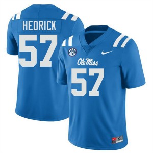 Men TJ Hedrick Powder Blue Ole Mississippi #57 Official Jersey 151500-571