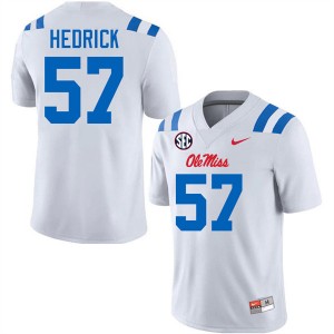 Men TJ Hedrick White Ole Mississippi #57 High School Jerseys 899734-774