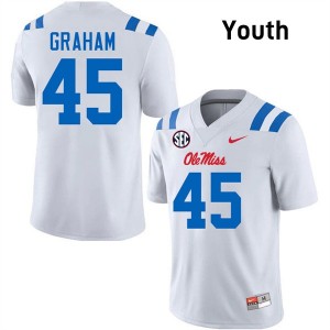 Youth Talib Graham White Ole Mississippi #45 Limited Jersey 268873-120