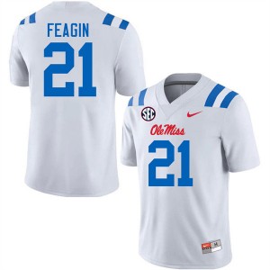 Men Tavoy Feagin White Ole Miss #21 2025 Jersey 101788-375