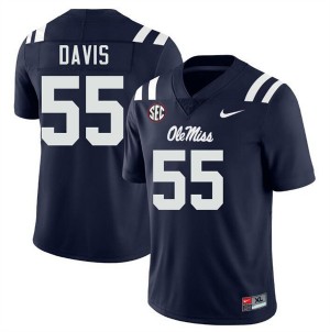 Men Terez Davis Navy Mississippi #55 Limited Jerseys 912695-879