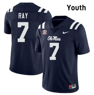 Youth Traylon Ray Navy Rebels #7 Player Jersey 674612-148