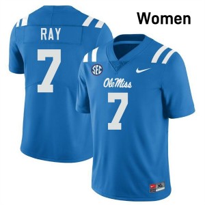 Women Traylon Ray Powder Blue Rebels #7 Player Jerseys 464956-385
