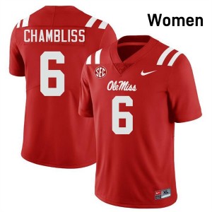 Women Trinidad Chambliss Red Ole Mississippi #6 Player Jersey 398946-844