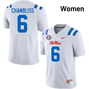 Women Trinidad Chambliss White Ole Miss #6 Limited Jersey 509644-391