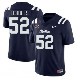 Men Will Echoles Navy Ole Mississippi #52 University Jersey 843406-669