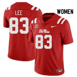Women Cayden Lee Red University of Mississippi #83 Stitched Jerseys 418885-720