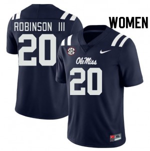 Women Anthony Robinson III Navy University of Mississippi #20 NCAA Jerseys 833729-387