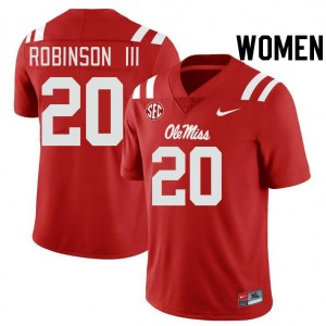 Women Anthony Robinson III Red Ole Miss Rebels #20 Alumni Jerseys 205864-934