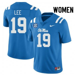 Women Cayden Lee Powder Blue University of Mississippi #19 Official Jersey 219010-875