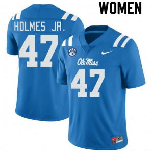 Women DeeJay Holmes Jr. Powder Blue Ole Miss #47 Player Jersey 561021-473