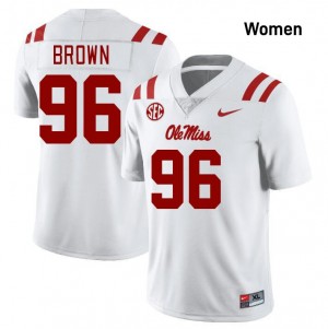 Women Jamarious Brown White Ole Miss Rebels #96 High School Jersey 587590-570