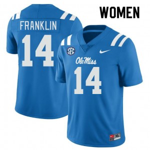 Women Kam Franklin Powder Blue Ole Mississippi #14 University Jersey 885762-841