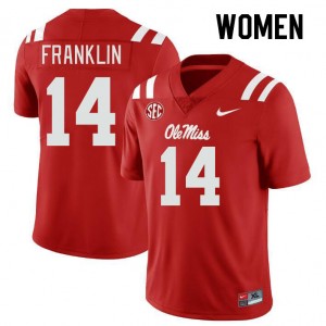 Women Kam Franklin Red Ole Miss Rebels #14 Limited Jersey 494852-397