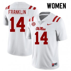 Women Kam Franklin White University of Mississippi #14 Game Jersey 175323-866