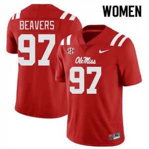 Women Kamron Beavers Red Ole Miss #97 Limited Jersey 556554-772