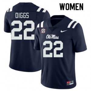 Women Logan Diggs Navy University of Mississippi #22 Replica Jersey 724801-841