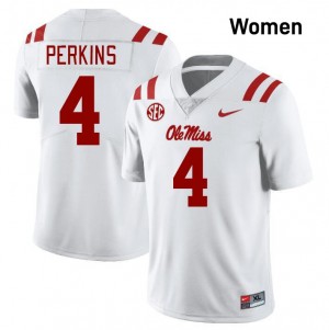 Women Suntarine Perkins White Rebels #4 Limited Jerseys 470443-958