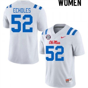 Women Will Echoles White Rebels #52 NCAA Jerseys 253819-787