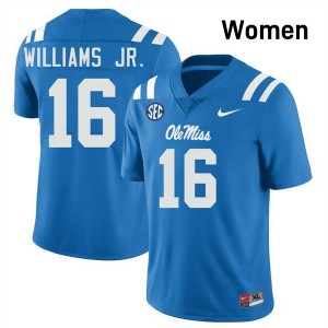 Women Wydett Williams Jr. Powder Blue Ole Miss #16 High School Jerseys 555469-223