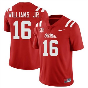Men Wydett Williams Jr. Red Ole Miss #16 Replica Jersey 497792-661
