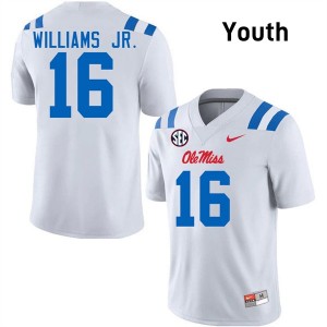 Youth Wydett Williams Jr. White Ole Miss #16 Official Jerseys 546687-726