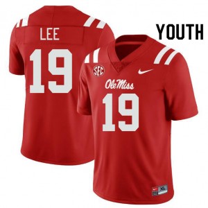 Youth Cayden Lee Red Ole Mississippi Rebels #19 2025 Jerseys 243225-281