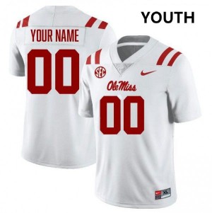 Youth Custom White/Red Rebels #00 Game Jerseys 211793-758