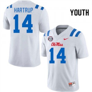 Youth Izaiah Hartrup White Mississippi #14 Game Jersey 477892-487