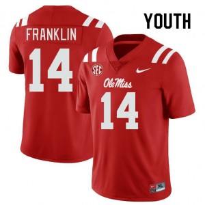 Youth Kam Franklin Red Ole Mississippi Rebels #14 Game Jerseys 156533-541