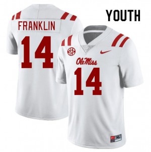 Youth Kam Franklin White Rebels #14 Game Jersey 203867-598