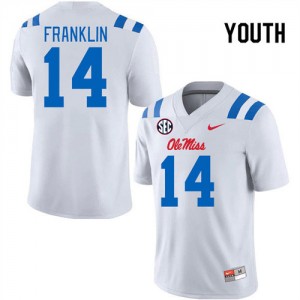 Youth Kam Franklin White Ole Miss #14 2025 Jersey 384222-284
